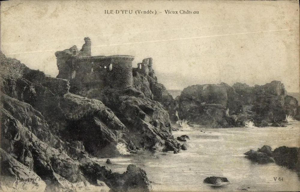 Ile-d'Yeu (Vendée) — Vieux Château au bord de la mer — éditeur 'Phototypie Indépendante' n° V 64 - Frente