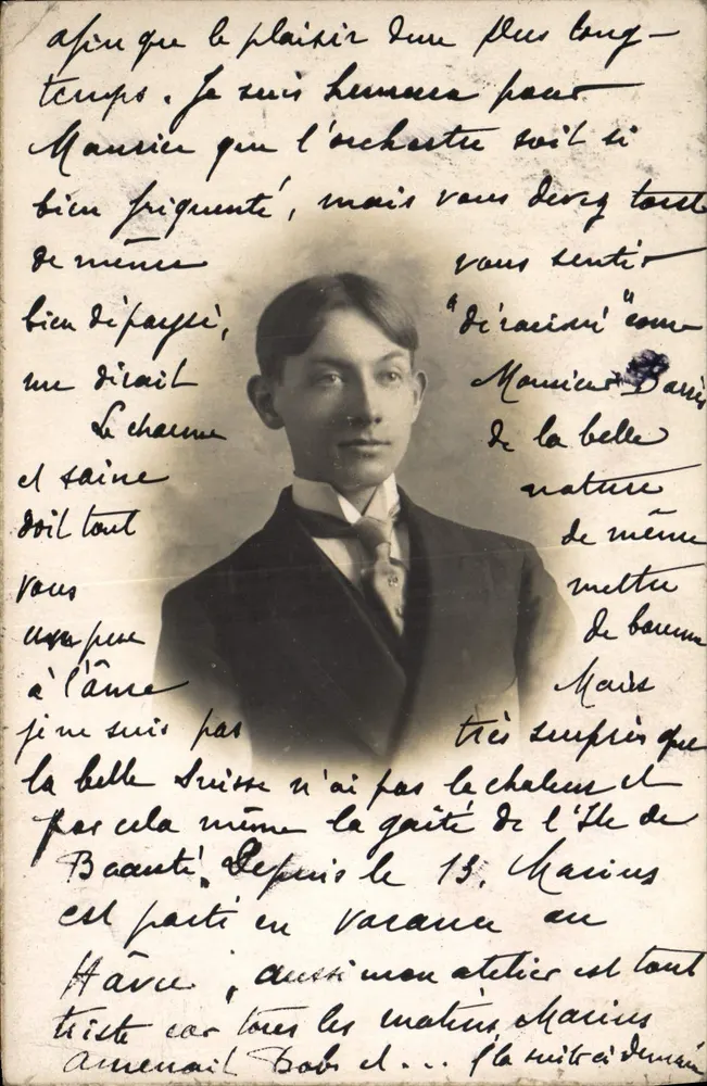 Retrato de um jovem — texto manuscrito — Paris, 1915 - Frente