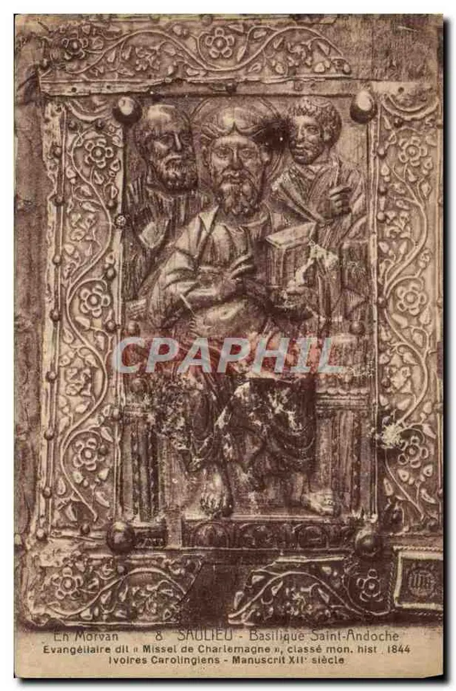 Basilique Saint-Andoche — Evangelistarium genannt « Missel de Charlemagne », Handschrift des 12. Jahrhunderts — SAULIEU - Vorderseite