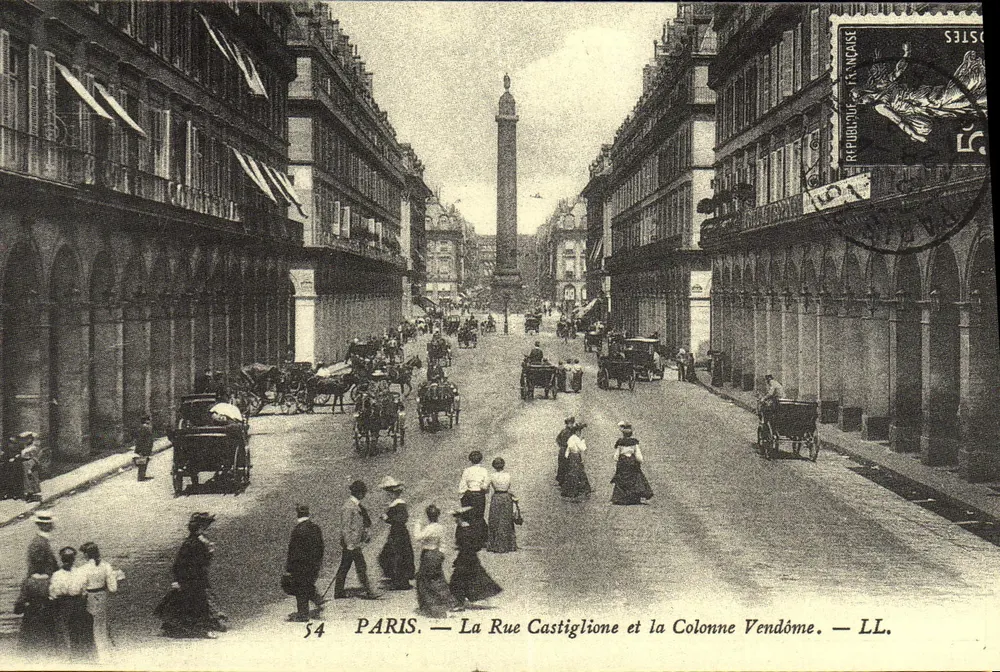 PARIS — La Rue Castiglione und die Vendôme-Säule — LL. - Vorderseite