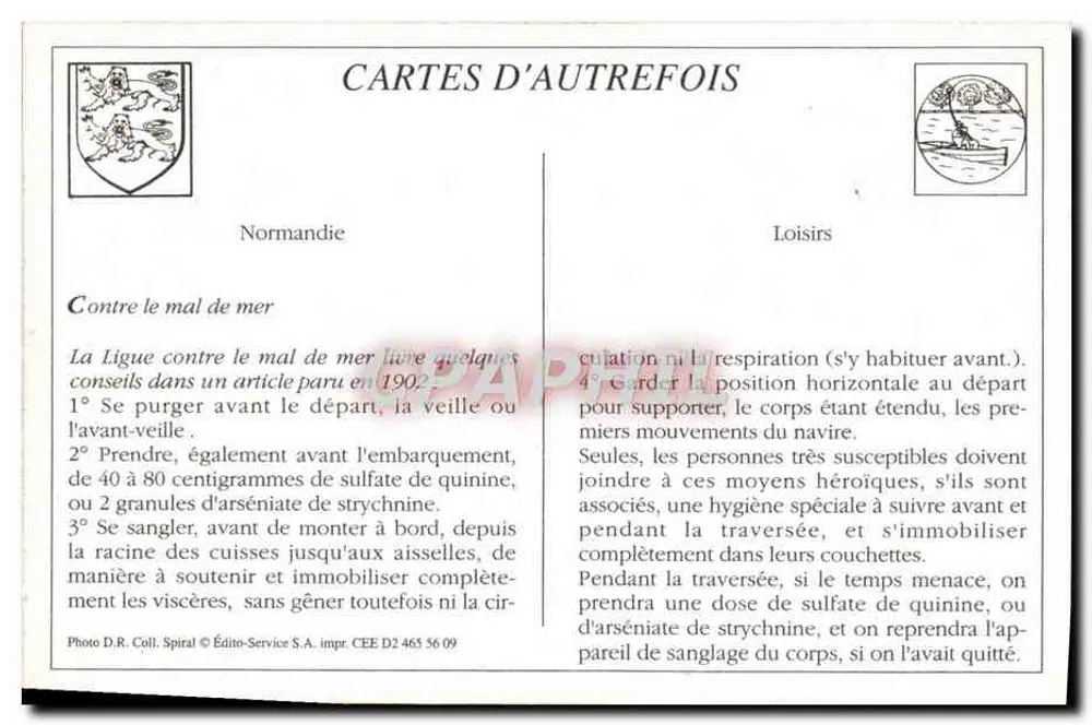 TROUVILLE — Abfahrt des Bootes von Le Havre — Sammlung AD - Rückseite