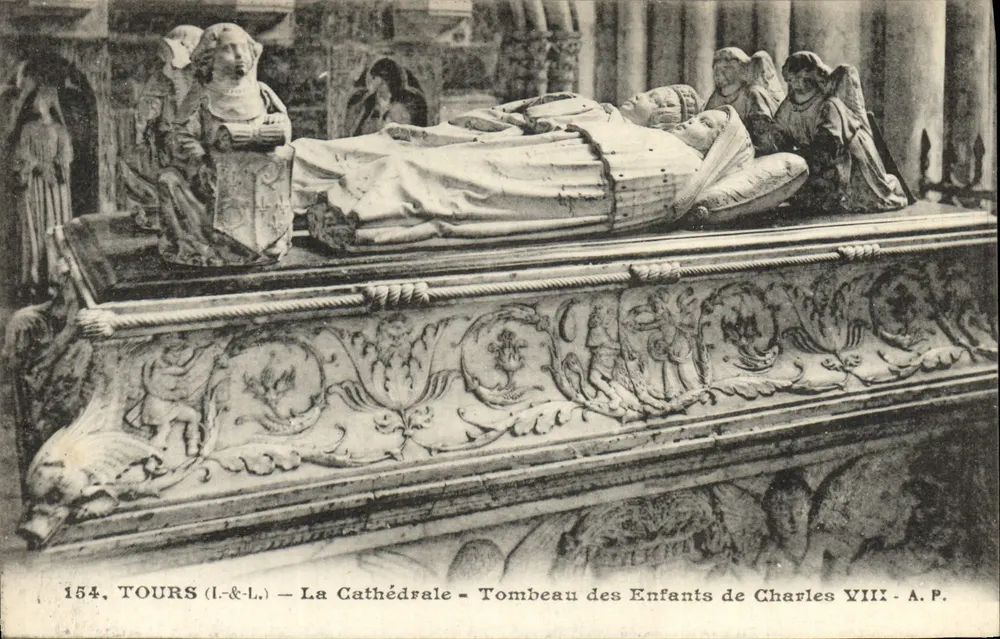 Tours (I.-&-L.) — Ansicht der Kathedrale — Grab der Kinder von Karl VIII — A.P. — n°154 - Vorderseite