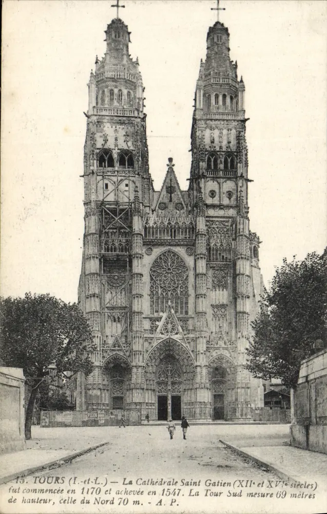 Tours (I.-et-L.) — Kathedrale Saint Gatien (12. und 17. Jahrhundert) — A.P. - Vorderseite