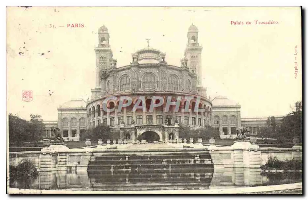 Palácio do Trocadéro — Paris — editor Solyphto - Lyon, n°31 - Frente