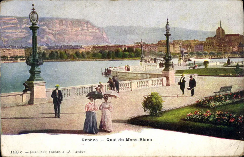 Genebra — Quai du Mont-Blanc — Charnaux Frères & C°, Genebra, n° 1490 C - Frente