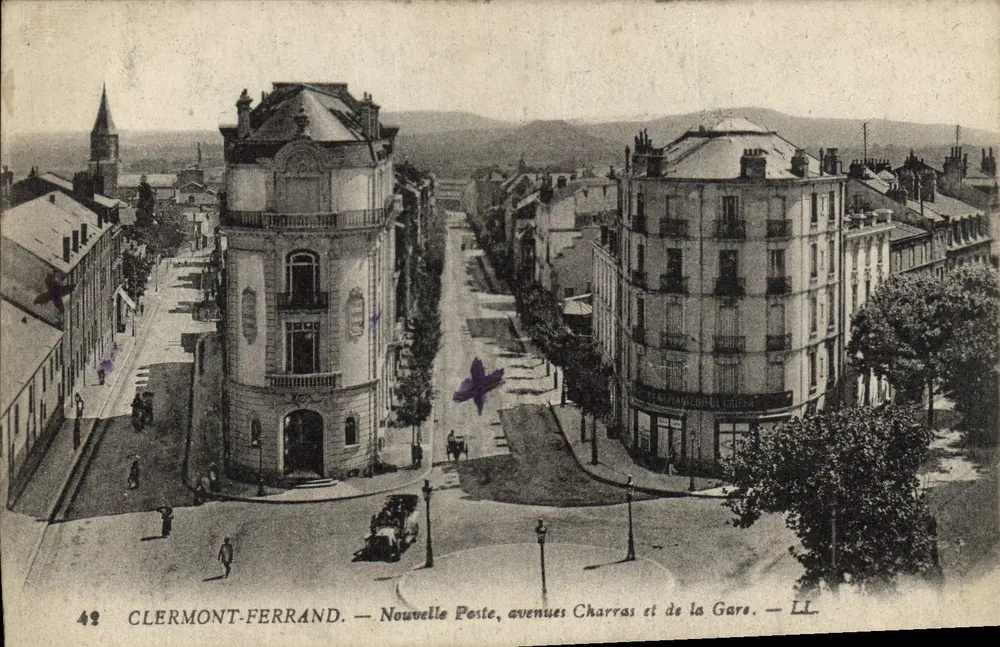 Clermont-Ferrand — Neue Post, Avenuen Charras und Gare — LL. - Vorderseite