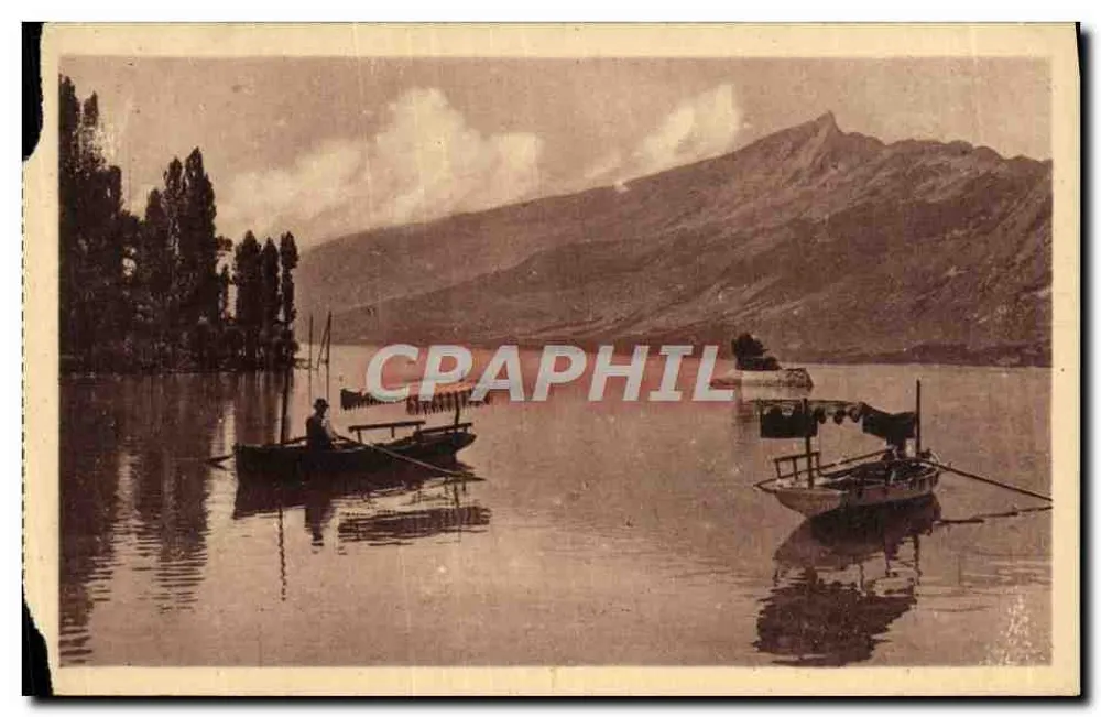 Le Lac du Bourget et la Dent du Chat — Aix-les-Bains — Éditeur Lévy & Neurdein, Imp. J. Fyvellier, Paris - Frente