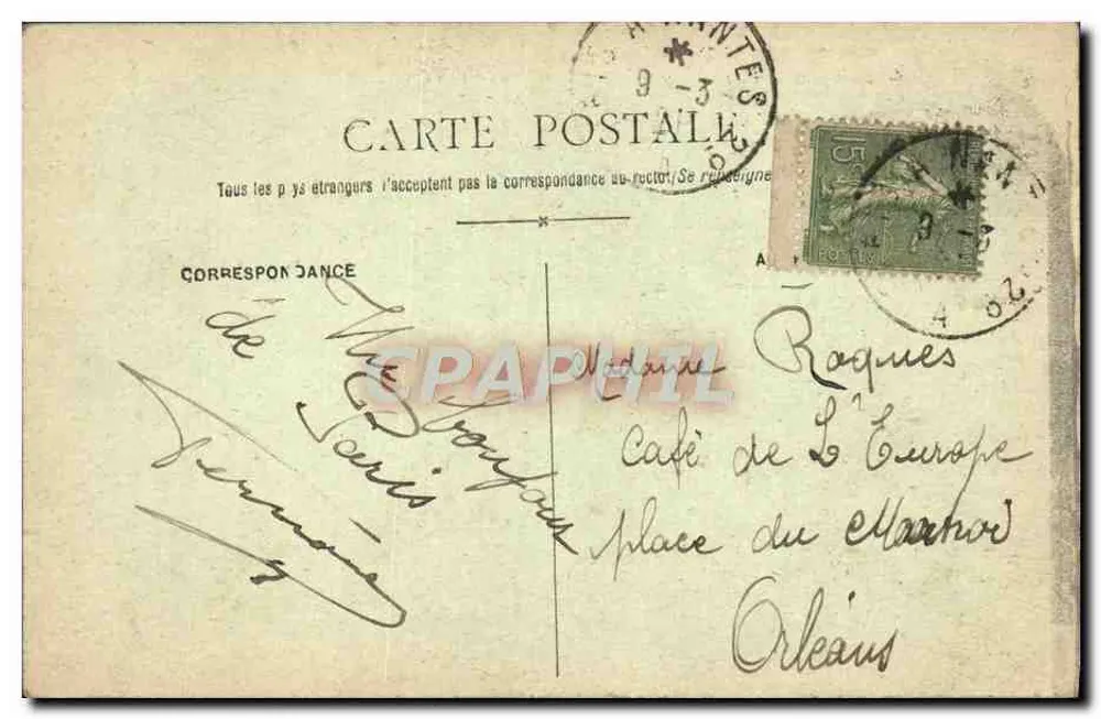 Paris — Bois de Boulogne — Le Ferme du Pré Catelan — C. M. n°340 - Verso