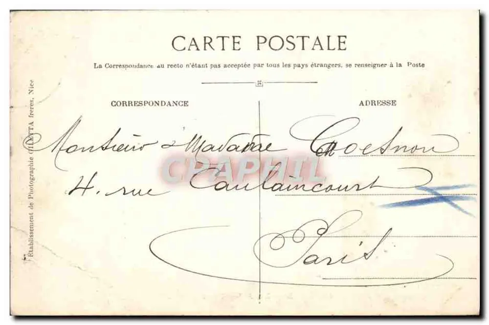 NICE — La Jetée-Promenade — Édition Giletta, phot. Nice, n°42 - Verso