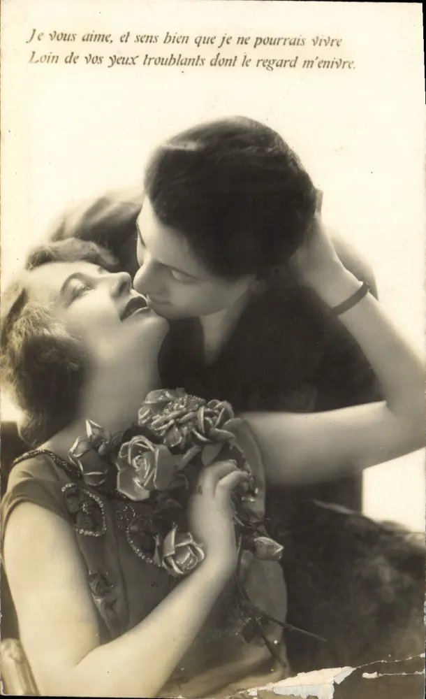 Deux amants enlacés — scène d'embrassement — éditeur DOUING, n° 411 - Vorderseite