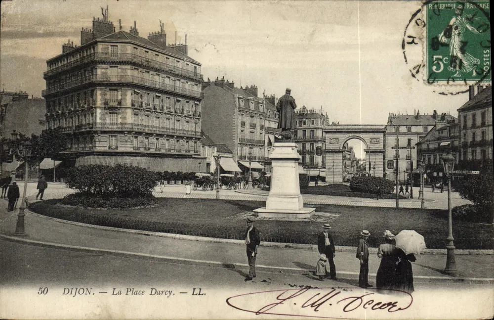 Dijon — La Place Darcy — éditeur LL. n°50 - Frente