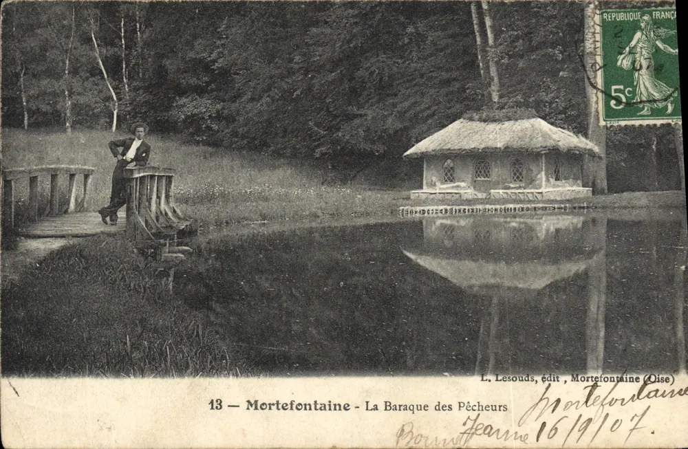 Mortefontaine - Baraka rybaków — L. Lesouds, wyd. Mortefontaine (Oise) — n°13 - Awers