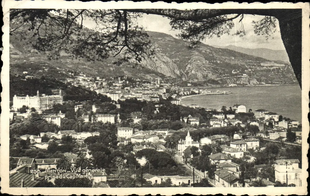 Menton — Vista general tomada desde el Cap Martin — Editor d'Art, n°255 - Anverso
