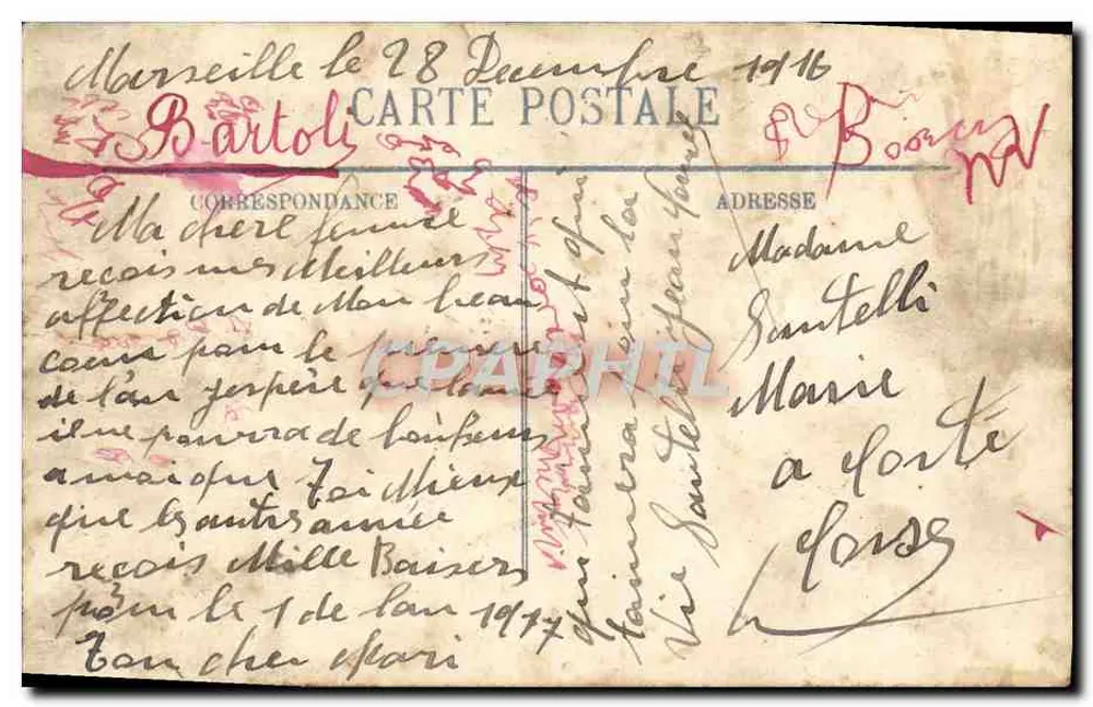 Pałac Elysee — Centralna fontanna z trzema statuami: Durance, Winorośl i Kowboj — wydawca X X - Rewers