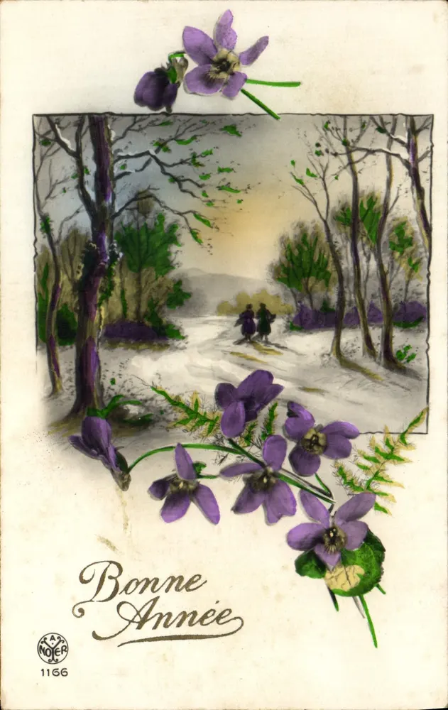 Violetas — Sujet: floresta nevada com duas silhuetas — editor RAY NOJER, n° 1166 - Frente