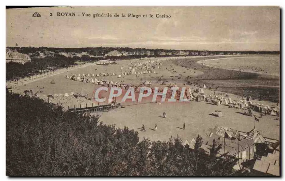 Royan - Vue générale de la Plage et le Casino — Édition Norvèlles, Royan - Recto