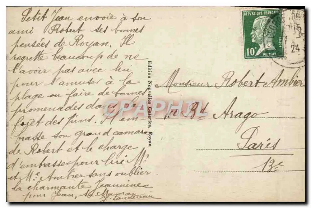 Royan - Vue générale de la Plage et le Casino — Édition Norvèlles, Royan - Verso
