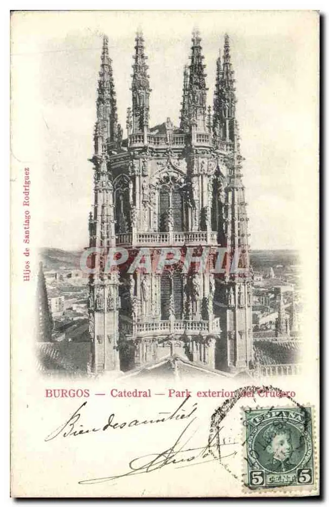 Burgos — Kathedrale — Außenpark des Cruceiro - Vorderseite