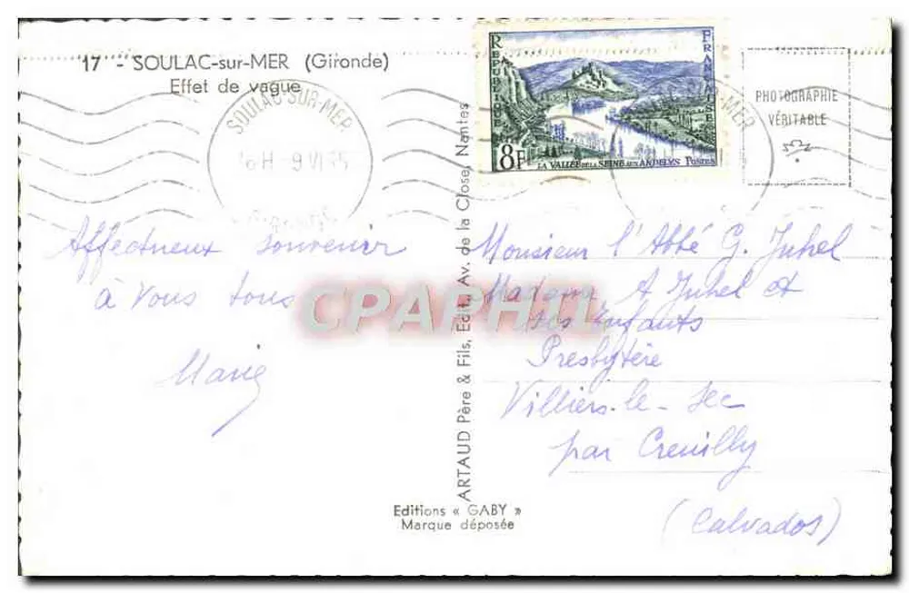 Efeito de onda — Souillac-sur-Mer (Gironde) — Edições Gaby - Verso