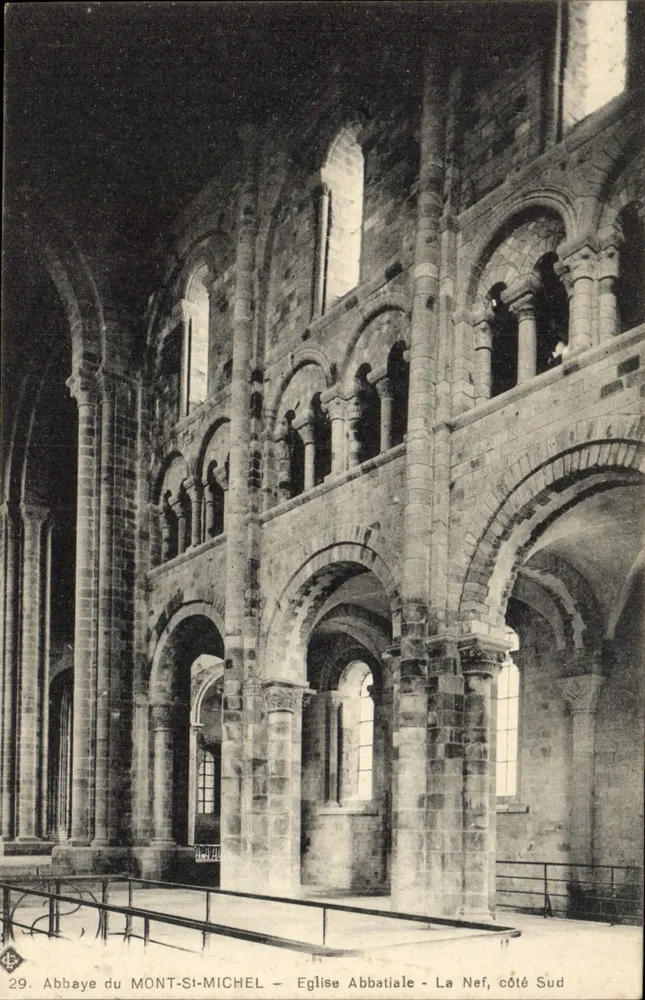 Abtei MONT-SI-MICHEL — Abteikirche, die Kirche, Südseite — n°29 - Vorderseite