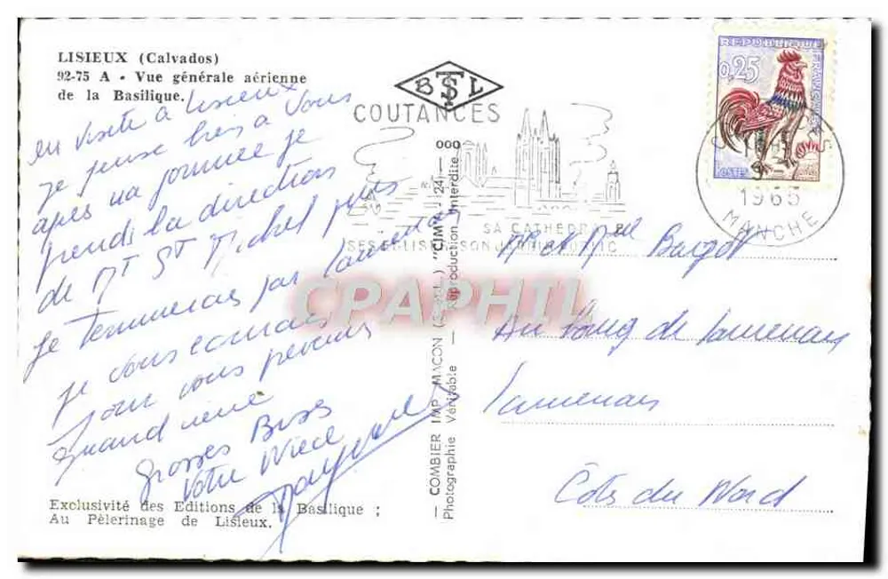 Basílica do Sagrado Coração de Lisieux — vista aérea — Éditions de la Basilique - Verso