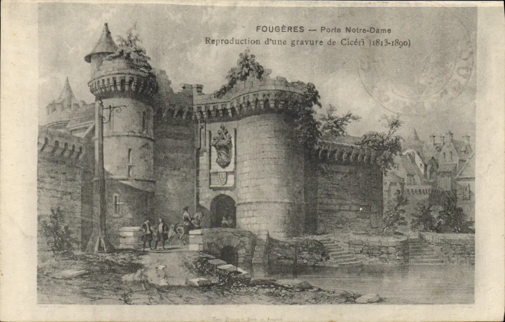 Fougères — Porta Nossa Senhora — Reprodução de uma gravura de Cicéri (1813-1890) - Frente