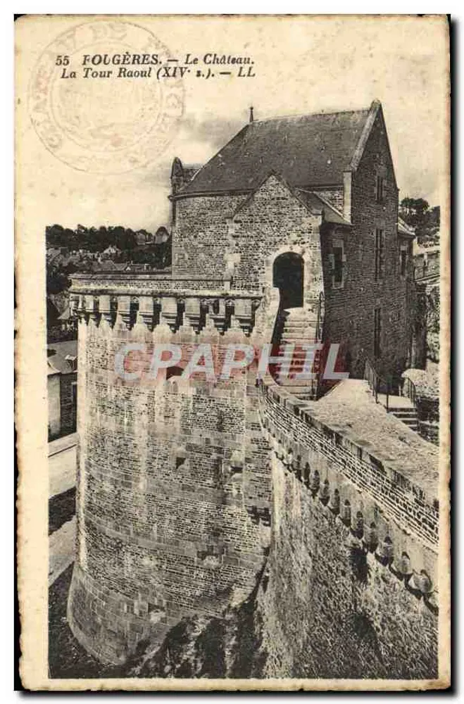 Fougères — Das Schloss. Die Tour Raoul (14. Jahrhundert) — LL - Vorderseite