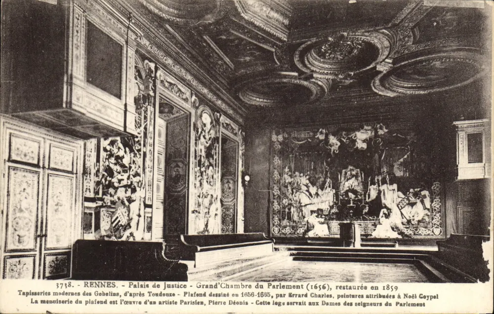 Rennes - Palast der Gerechtigkeit - Große Kammer des Parlaments (1656), restauriert 1859 - Vorderseite