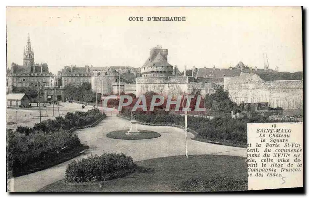 Saint-Malo — Das Schloss und das Tor St-Vincent im 18. Jahrhundert — Artaud et Nozay, Nantes - Vorderseite