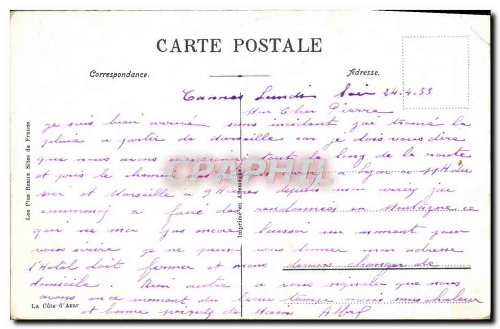 Monte Carlo — Das Casino und die Gärten — Éditeur : Les Plus Beaux Sites de France, n° 206 - Rückseite