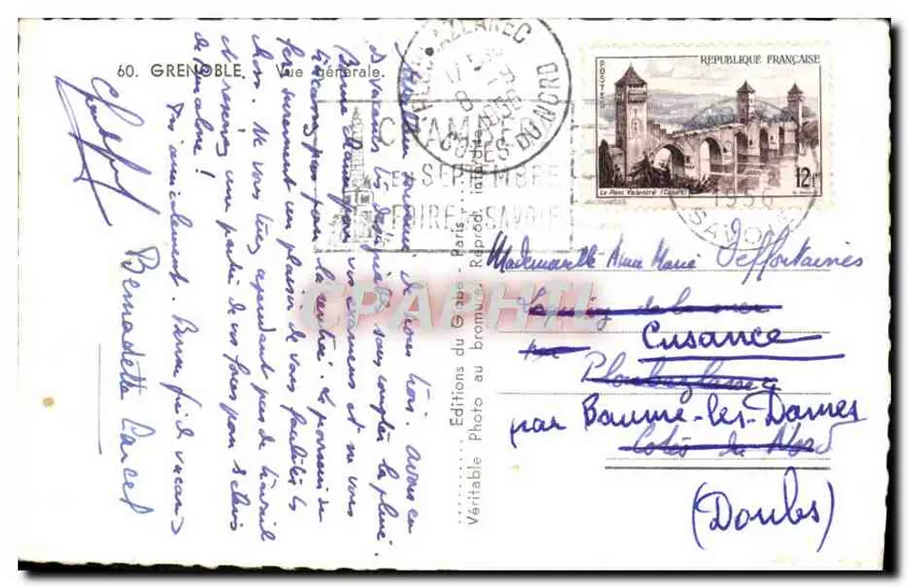 Grenoble — Vue générale — Éditions Photo au bromure, n°60 - Verso
