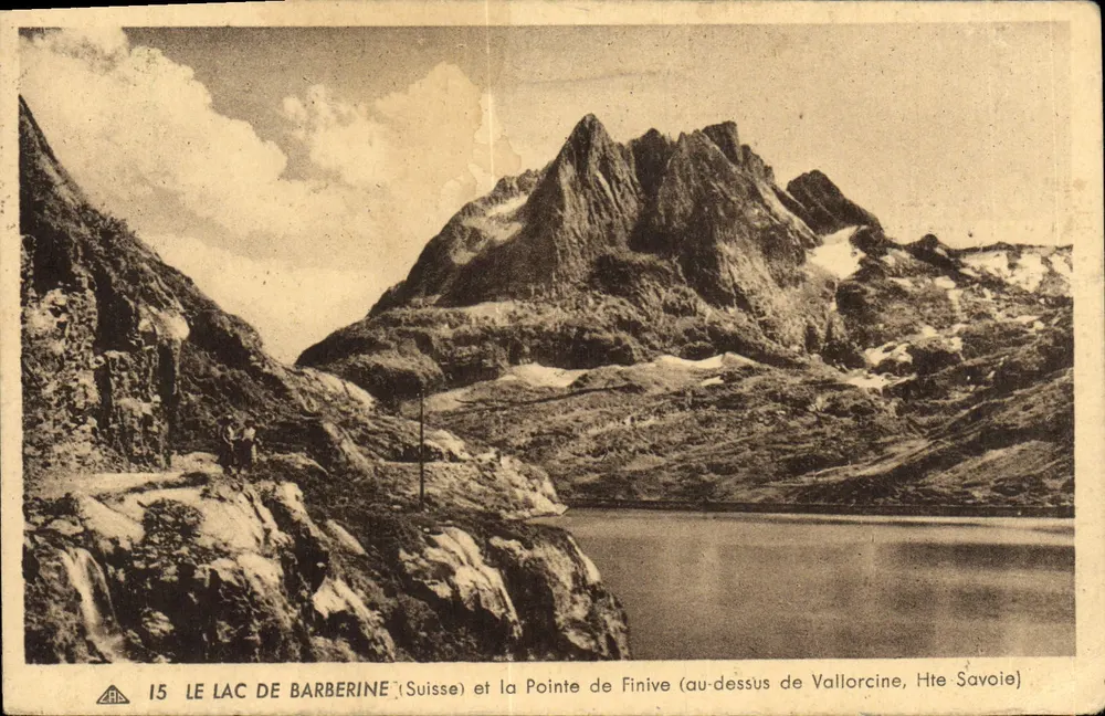 Der See von Barberine (Schweiz) und die Spitze von Finive (über Vallorcine, Hte-Savoie) — Verlag Antike Ansichtskarte DES ARTS PHOTOMÉCANIQUES, n° 15 - Vorderseite
