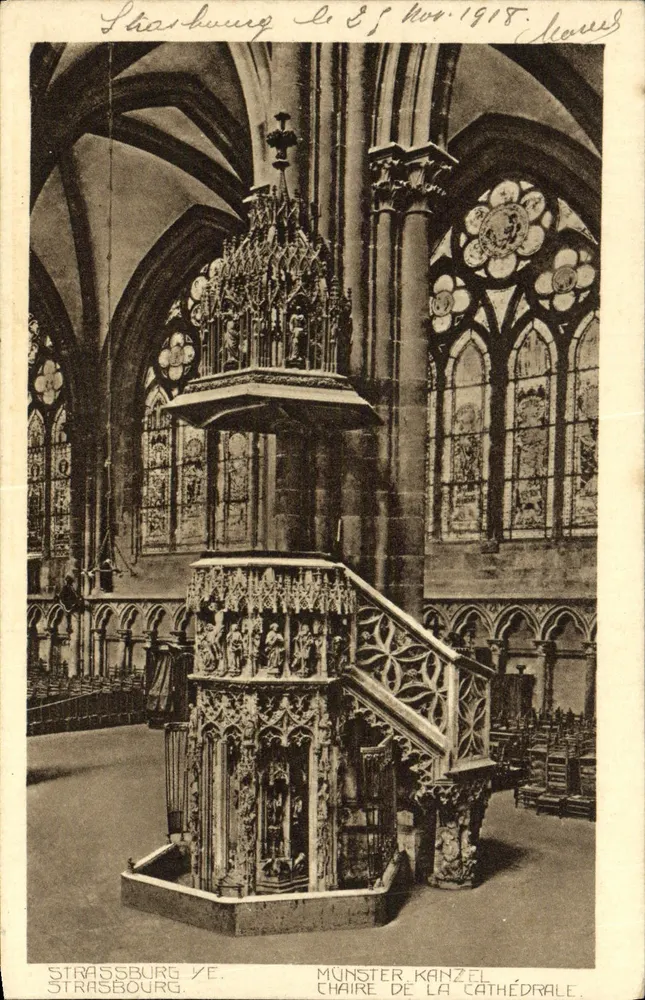 Strasbourg — Cadeira da catedral — editor J. Retz, Strasbourg - Frente