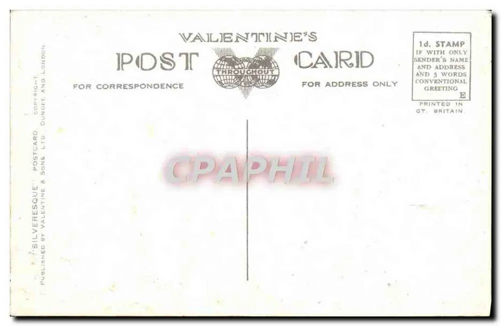 O Púlpito, Catedral de Westminster, Londres — editor Valentine & Sons Ltd, n° G 8439 - Verso