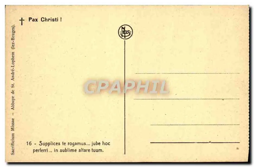 Religiöser Gottesdienst — Abtei St. André-Lophem — Verlag NLS, n°16 - Rückseite
