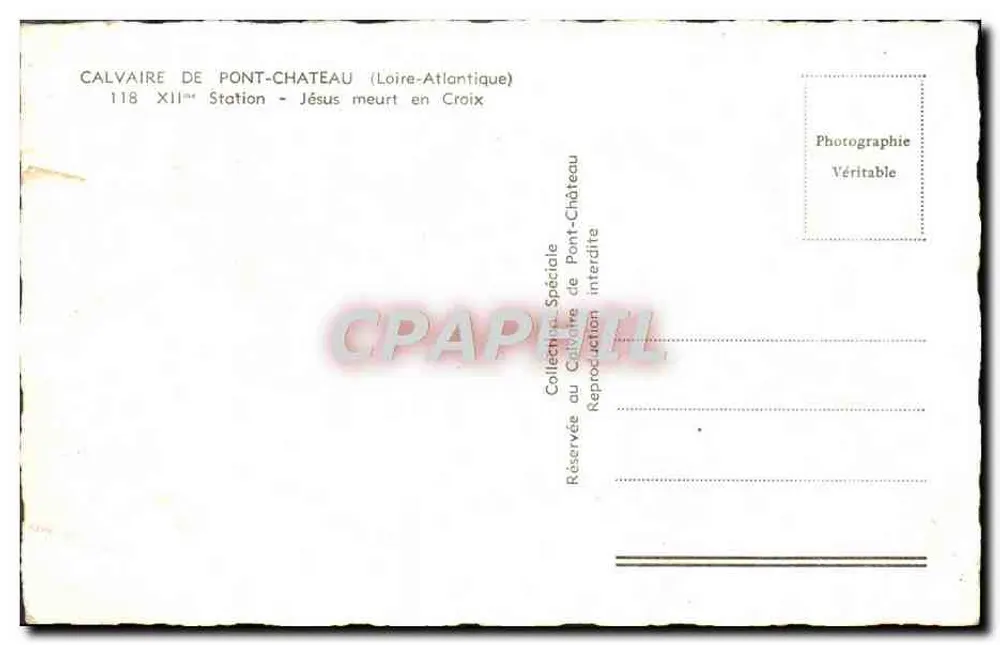 Calvaire de Pont-Château — 118. Station — Jesus stirbt am Kreuz — Sonderkollektion - Rückseite
