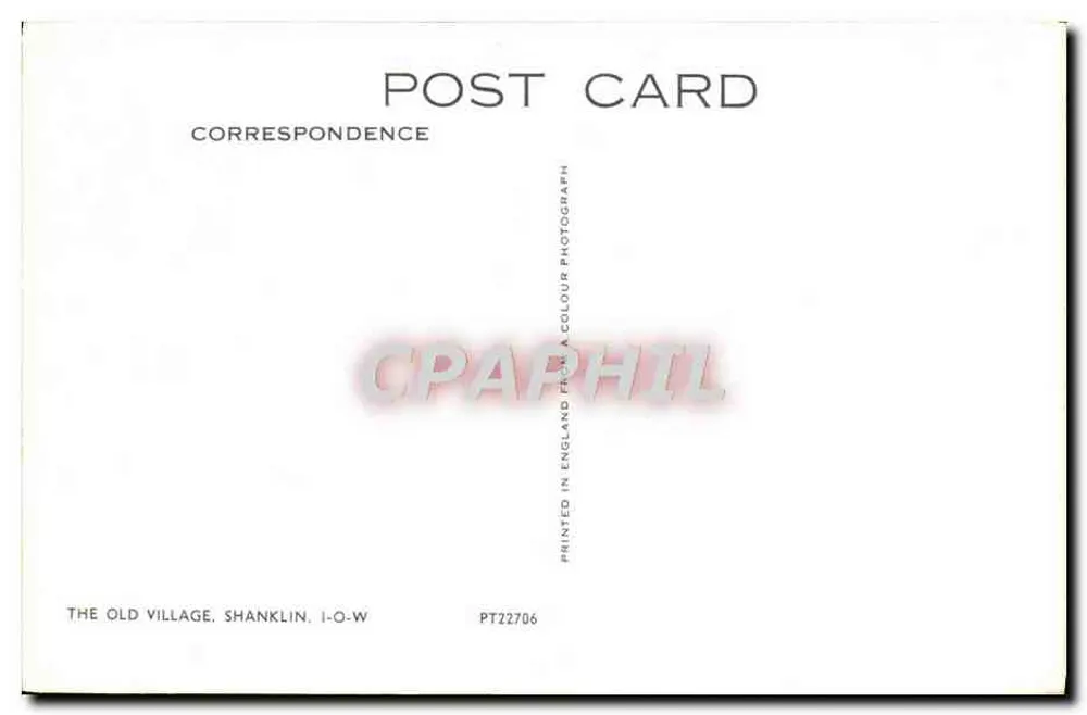 The Old Village — Shanklin — imprimé sur la carte par CPAPHIL, n° PT22706 - Verso