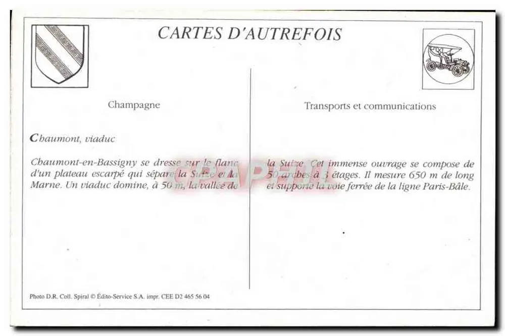 Chaumont — Innensicht der ersten Galerie — Albert Maurice, Verlag, Chaumont - Rückseite