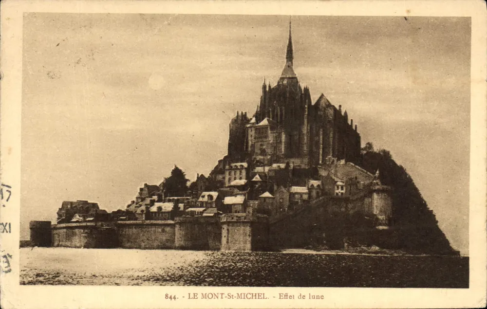 Le Mont-Saint-Michel — Effet de lune — Éditeur : 'La Poste' (imprimé sur la carte) n° 844 - Frente