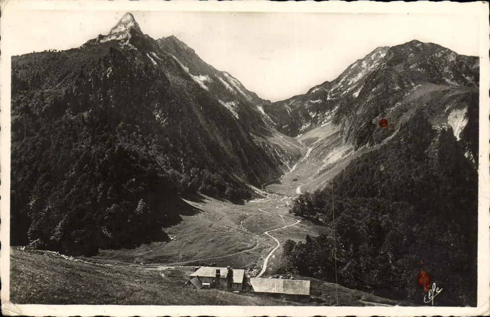 Vue du col de l'Hospice et du fort de l'Enasque — L'Hoste et le fort de l'Enasque — éditeur Elfe - Recto