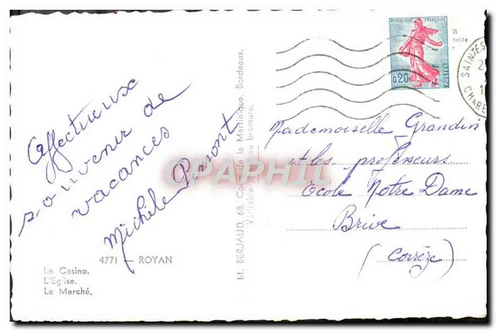 Royan — Vista de três monumentos modernos — Editor Tito - Verso