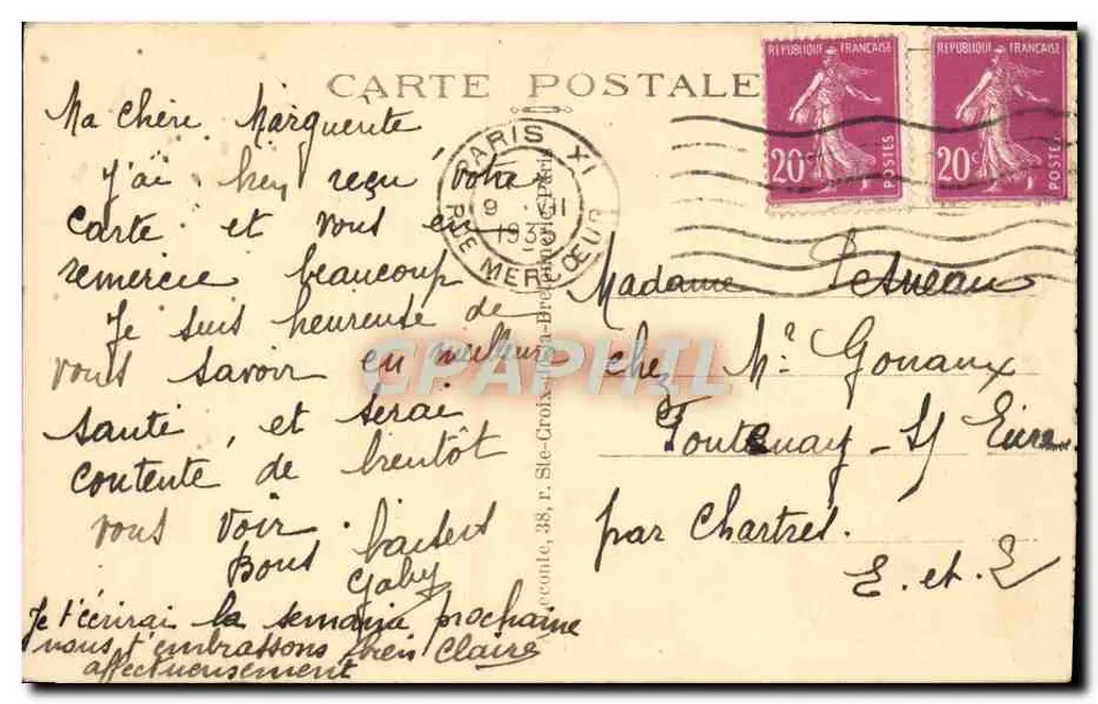 Paris — L'Opéra — The Opera — Editor não identificado, n° de série 1 - Verso