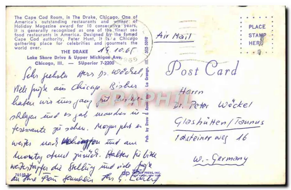 कैप कोड रूम — ड्रेक, शिकागो — प्रकाशित द्वारा ड्रॉ एंड असोसिएट्स प्रेस, इंक। - पीछे