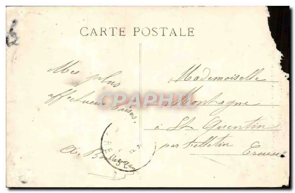 Champeix와 Saint-Nazaire 사이의 Sphynx 바위 — L'Auvergne Pittoresque, 번호 905 - 뒷면