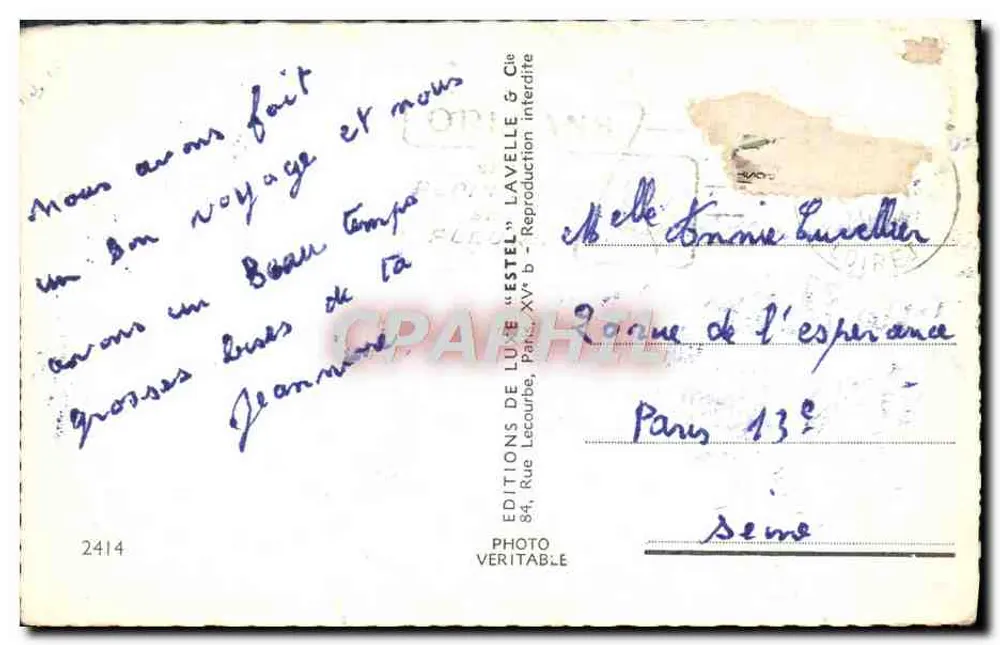 Joana d'Arc — A Donzela de Orléans — Editor Estel, n° 2414 - Verso