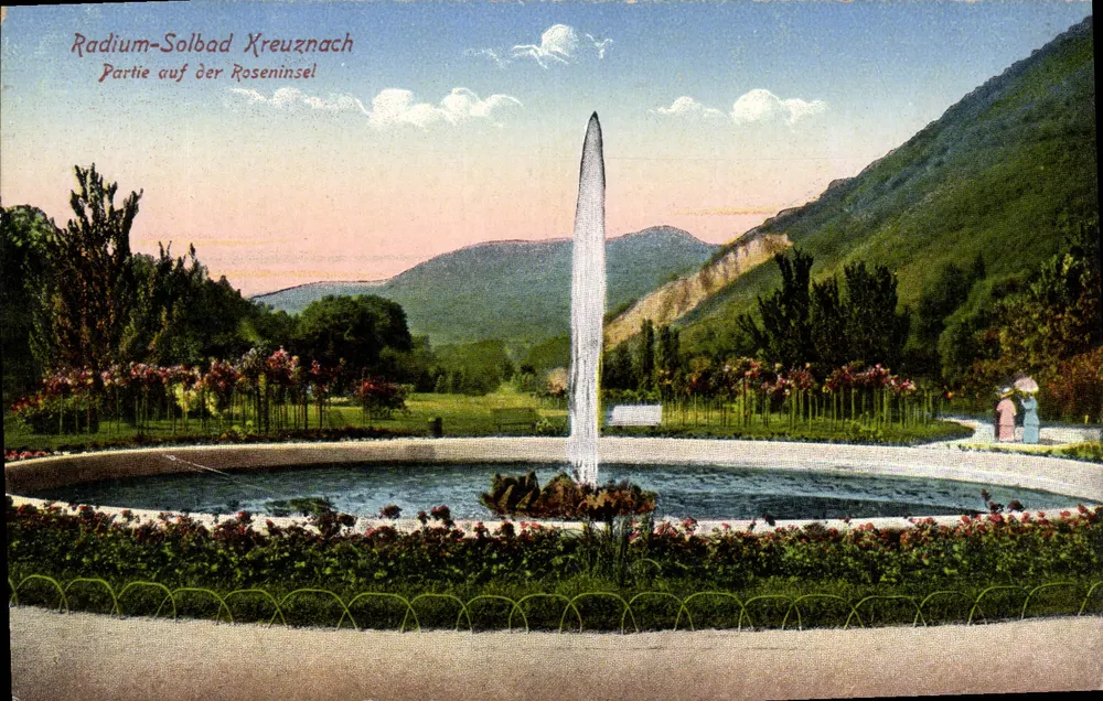 Radium-Solbad Kreuznach — Teil der Roseninsel — Trinks & Co., G.m.b.H., Leipzig, Nr. 8 - Vorderseite