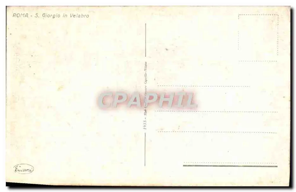 Roma - Santa Giorgio in Velabro — editor Erasmi, n° de série 1933 - Verso