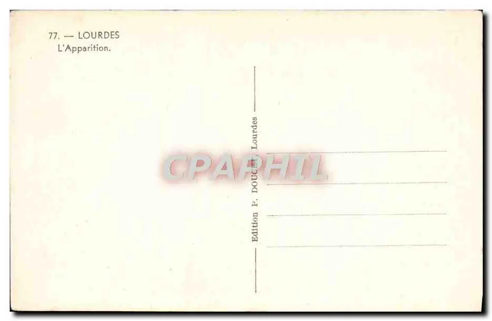 Lourdes — A Aparição — Edição P. Doucet Lourdes - Verso