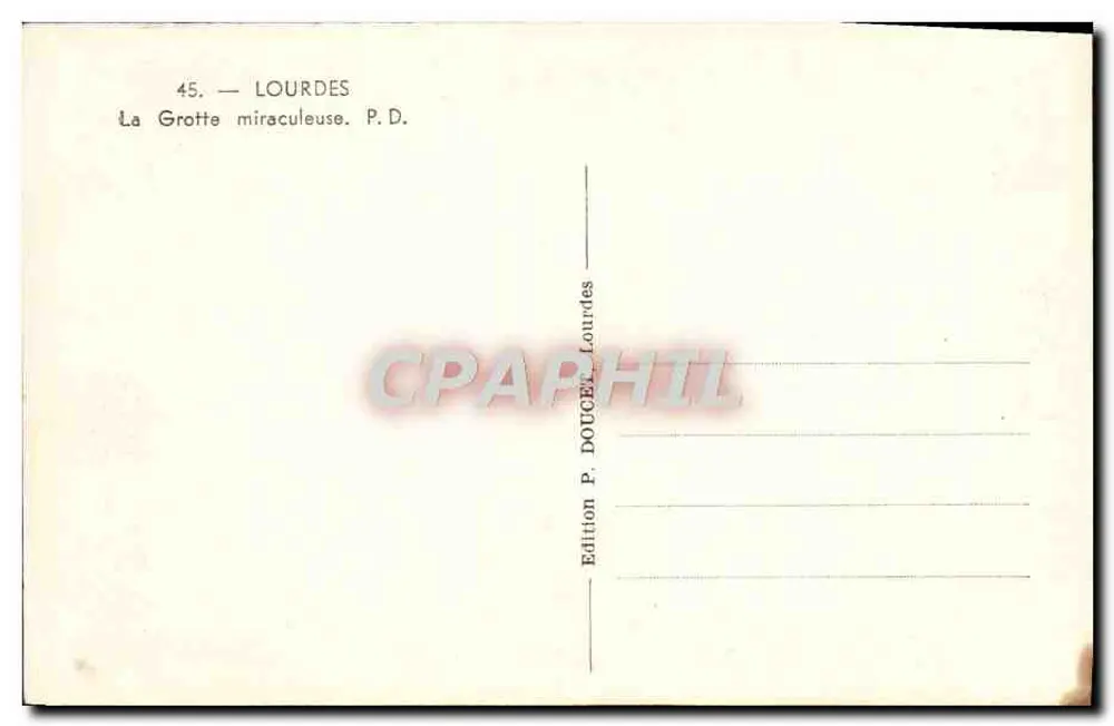 Lourdes — A Grotta Milagrosa — Edição P. DOUCHEL Lourdes - Verso