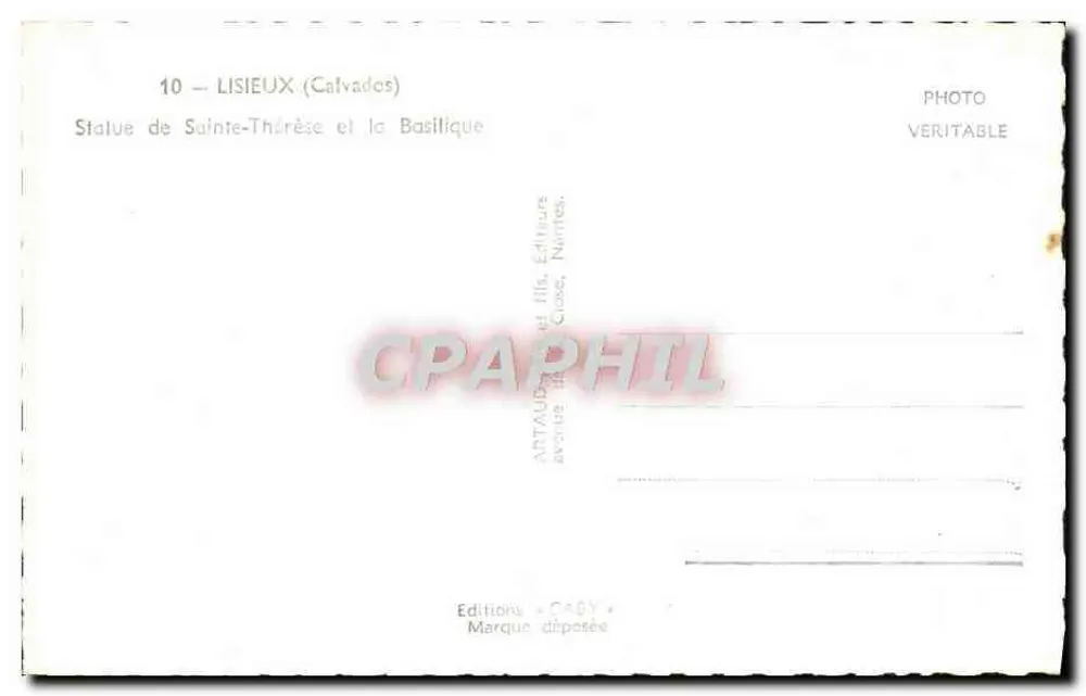 Lisieux (Calvados) — Estátua de Santa Teresinha e a Basílica — Saby - Verso